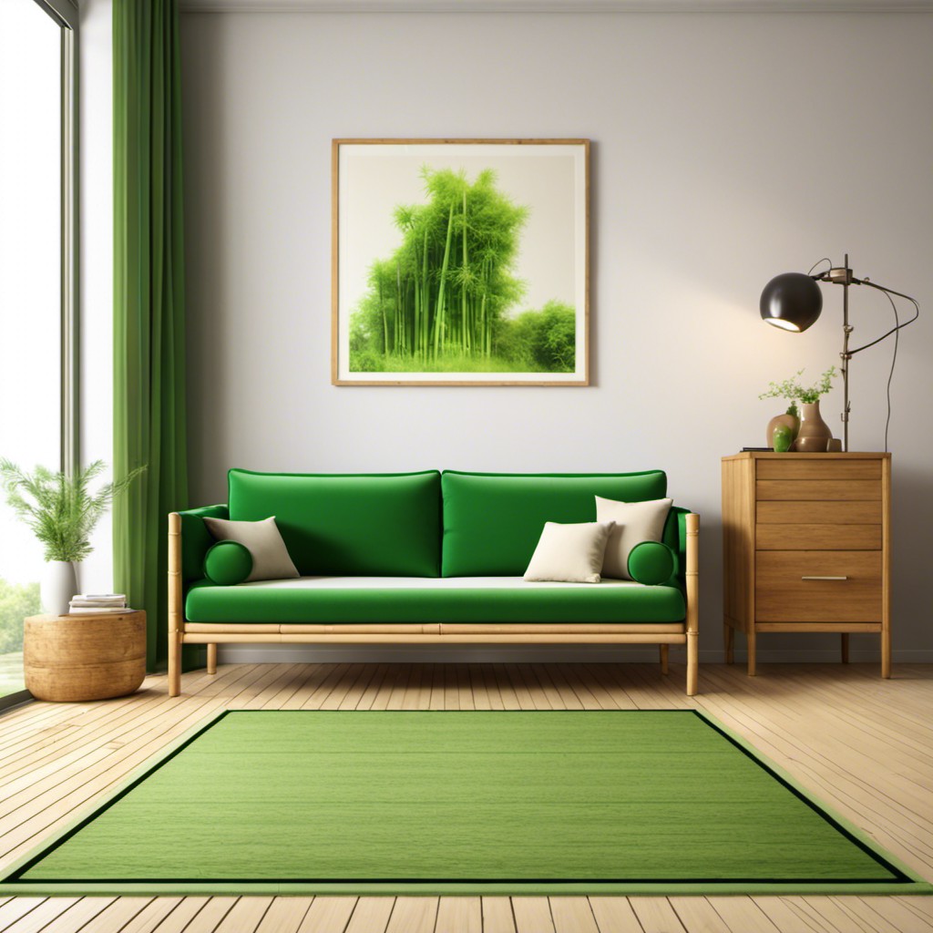 natural colored bamboo rug