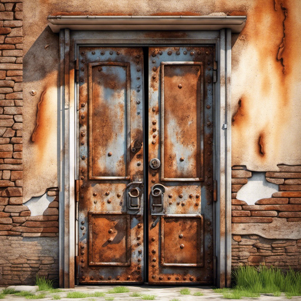 overly rusty iron door