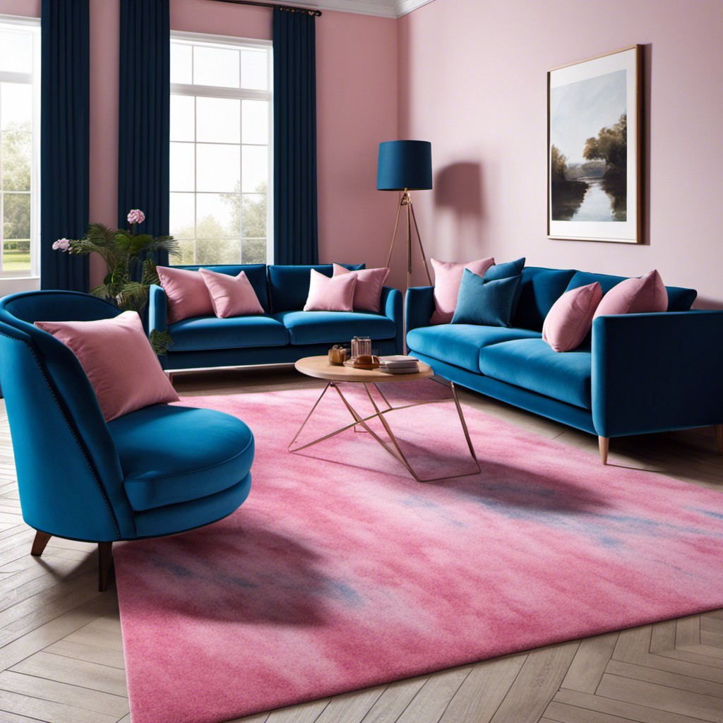 pink and blue blend carpet