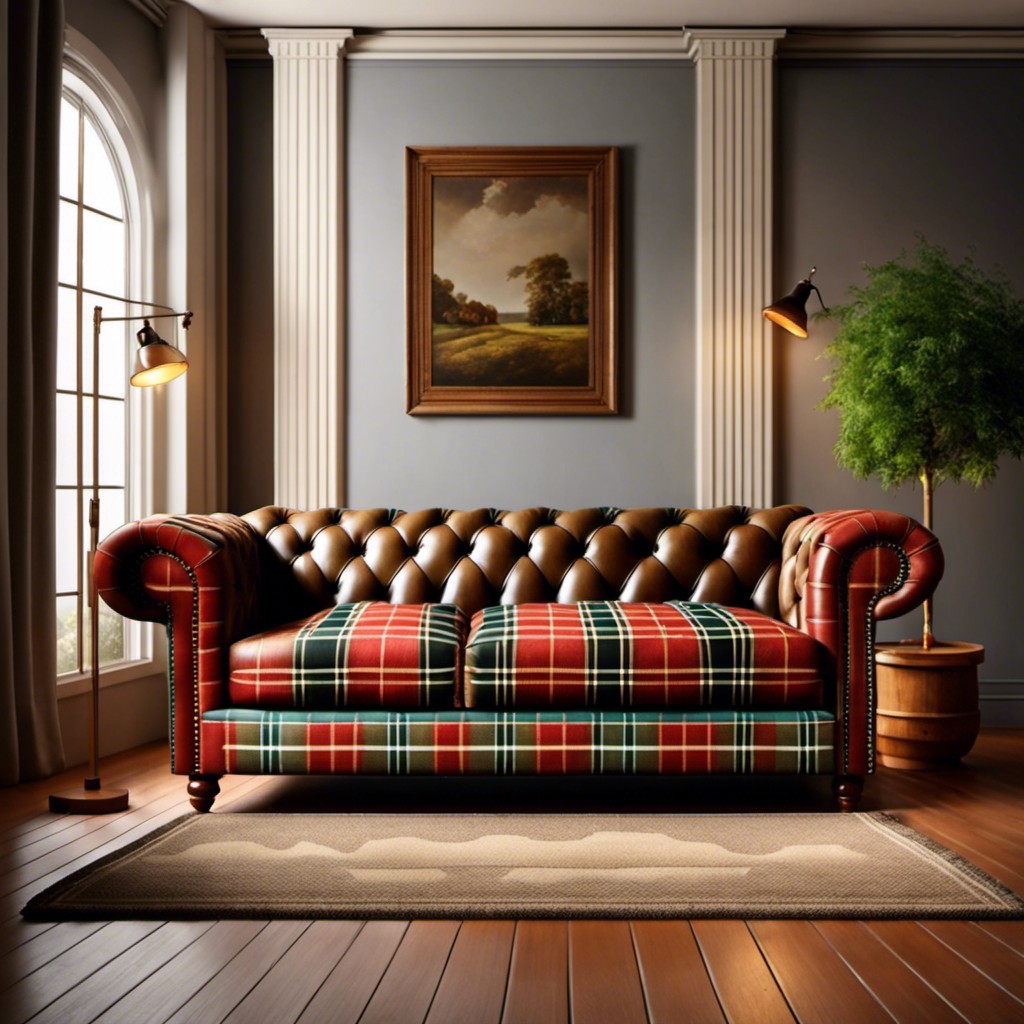 plaid chesterfield sofa