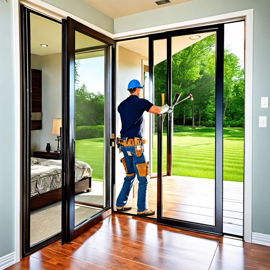 preparation steps for removing a sliding glass door without screws