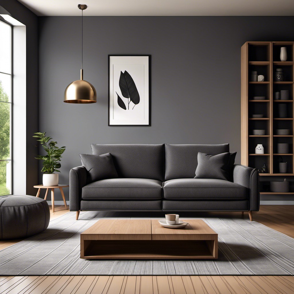 reclining dark gray couch