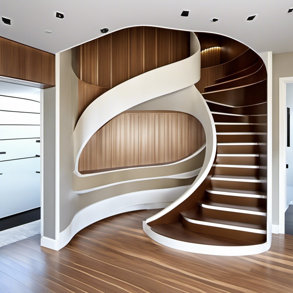 ribbon esque staircase wall