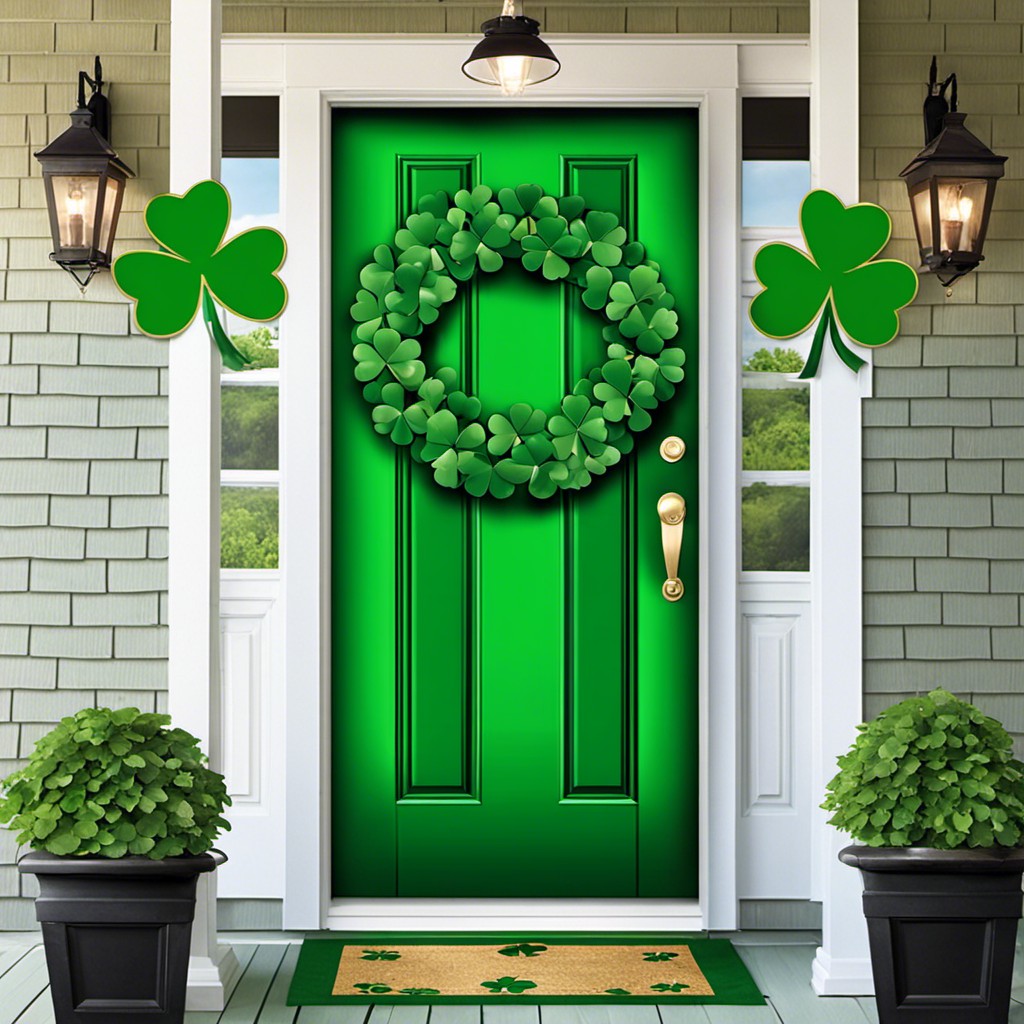 st. patricks day shamrock door cover