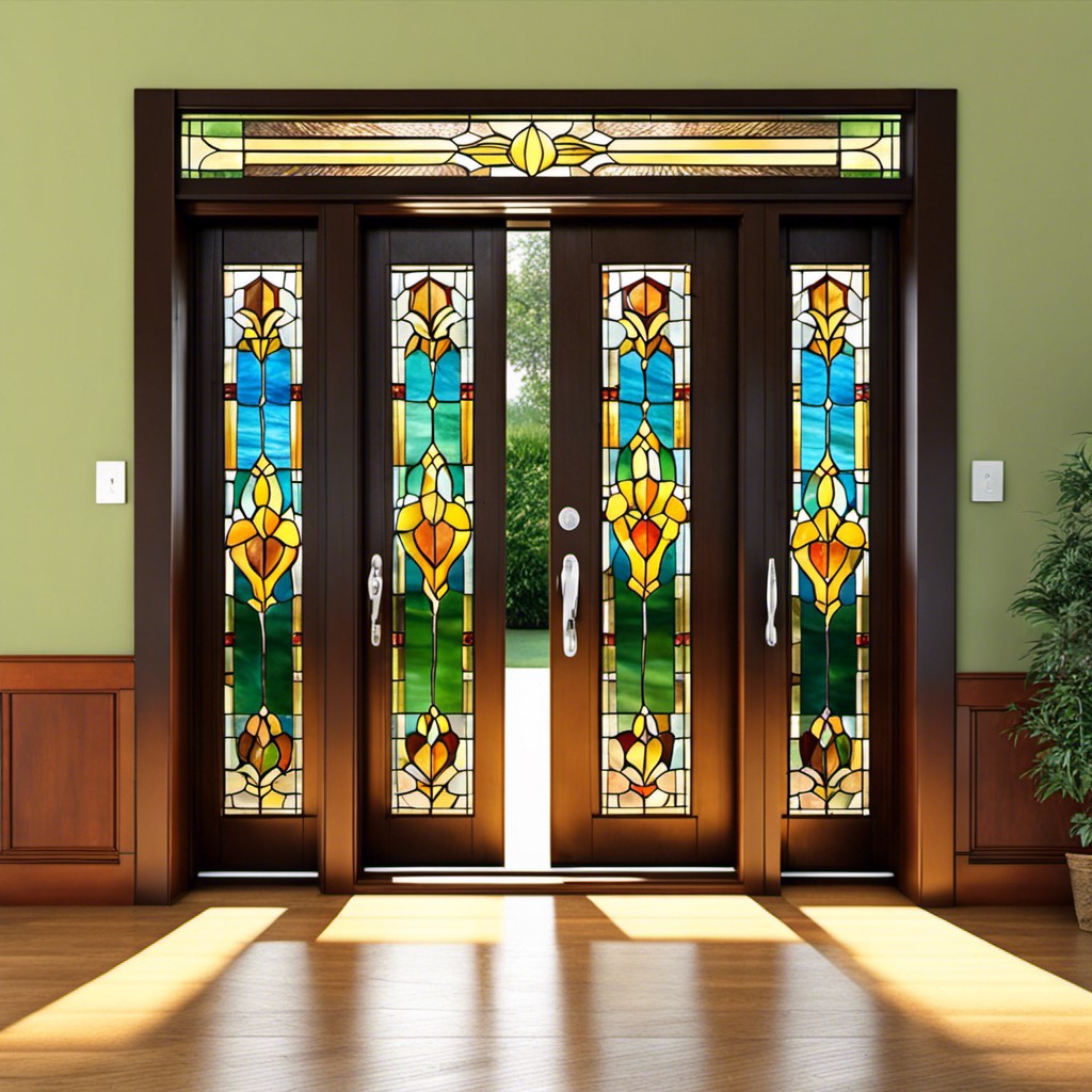 stained glass sliding panels