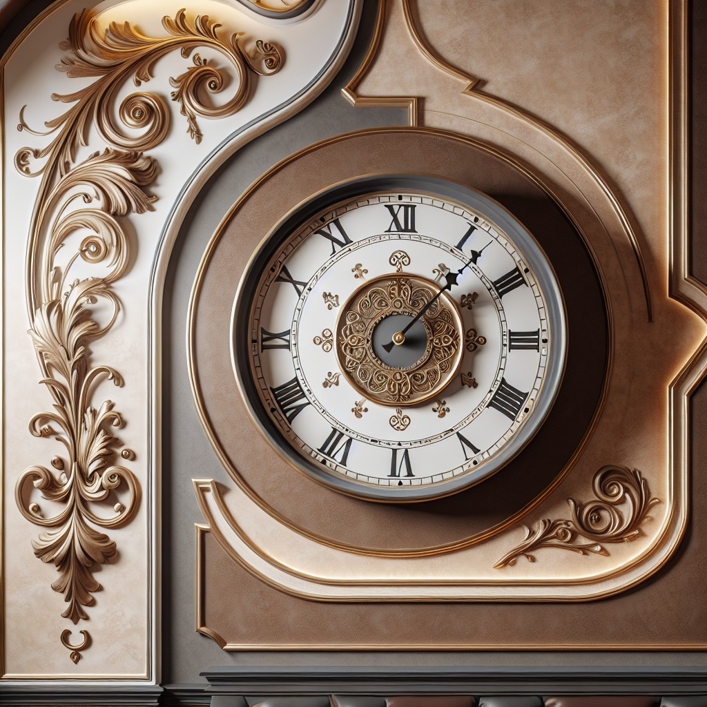 the use of oversized clocks on curved walls