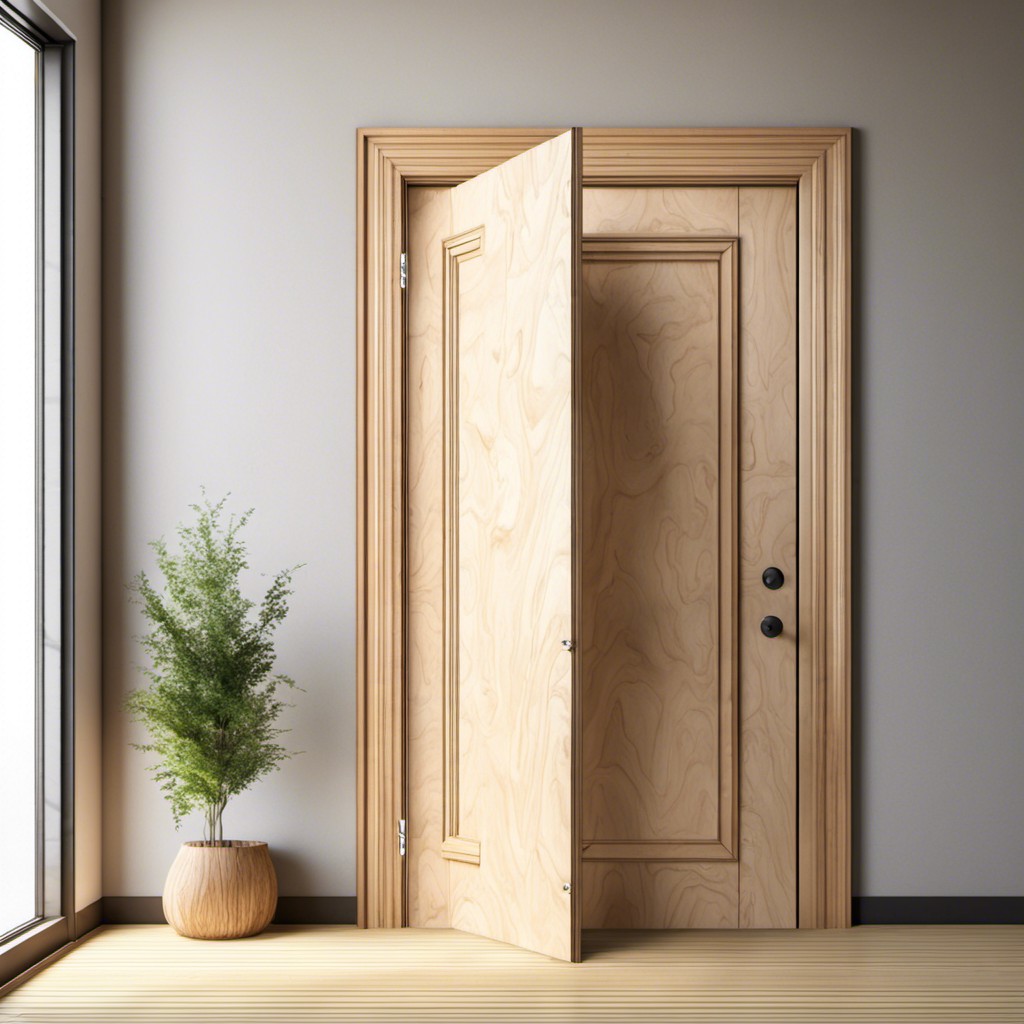 unfinished plywood door