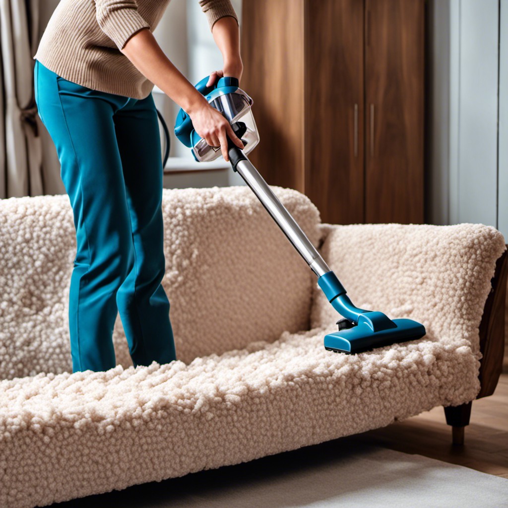 vacuuming boucle fabric