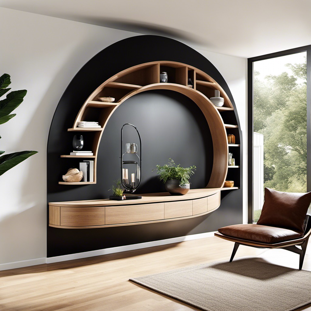 wall integrated sleek shelf