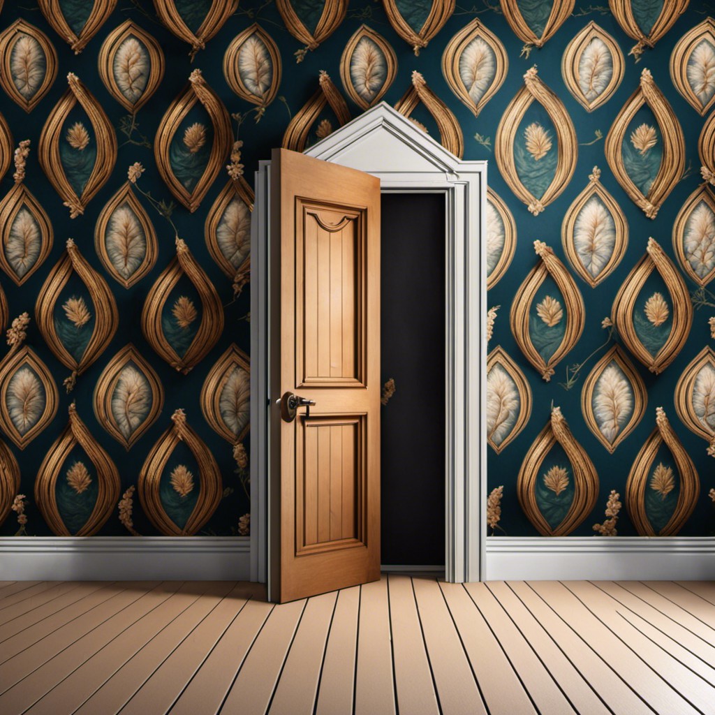 wallpaper matching door