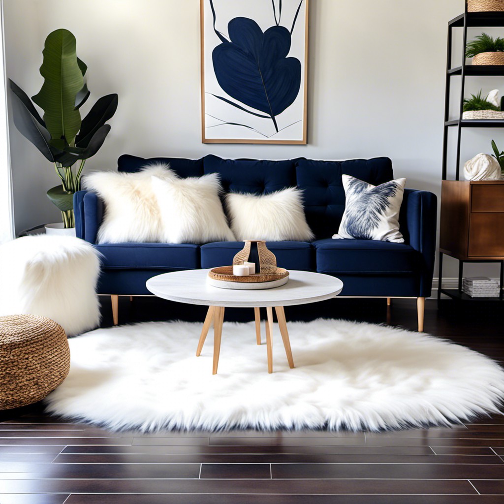 white faux fur rug