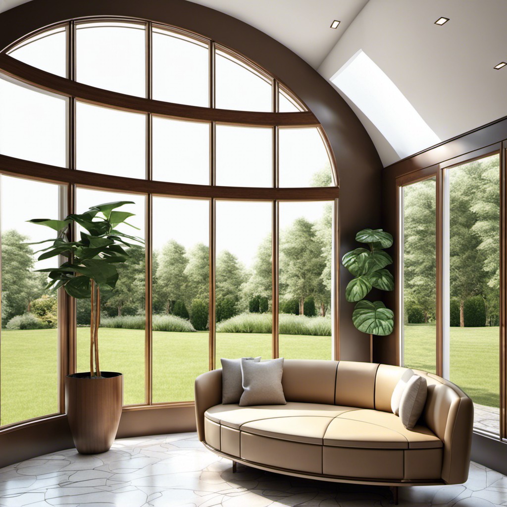 window paneled solarium curved wall