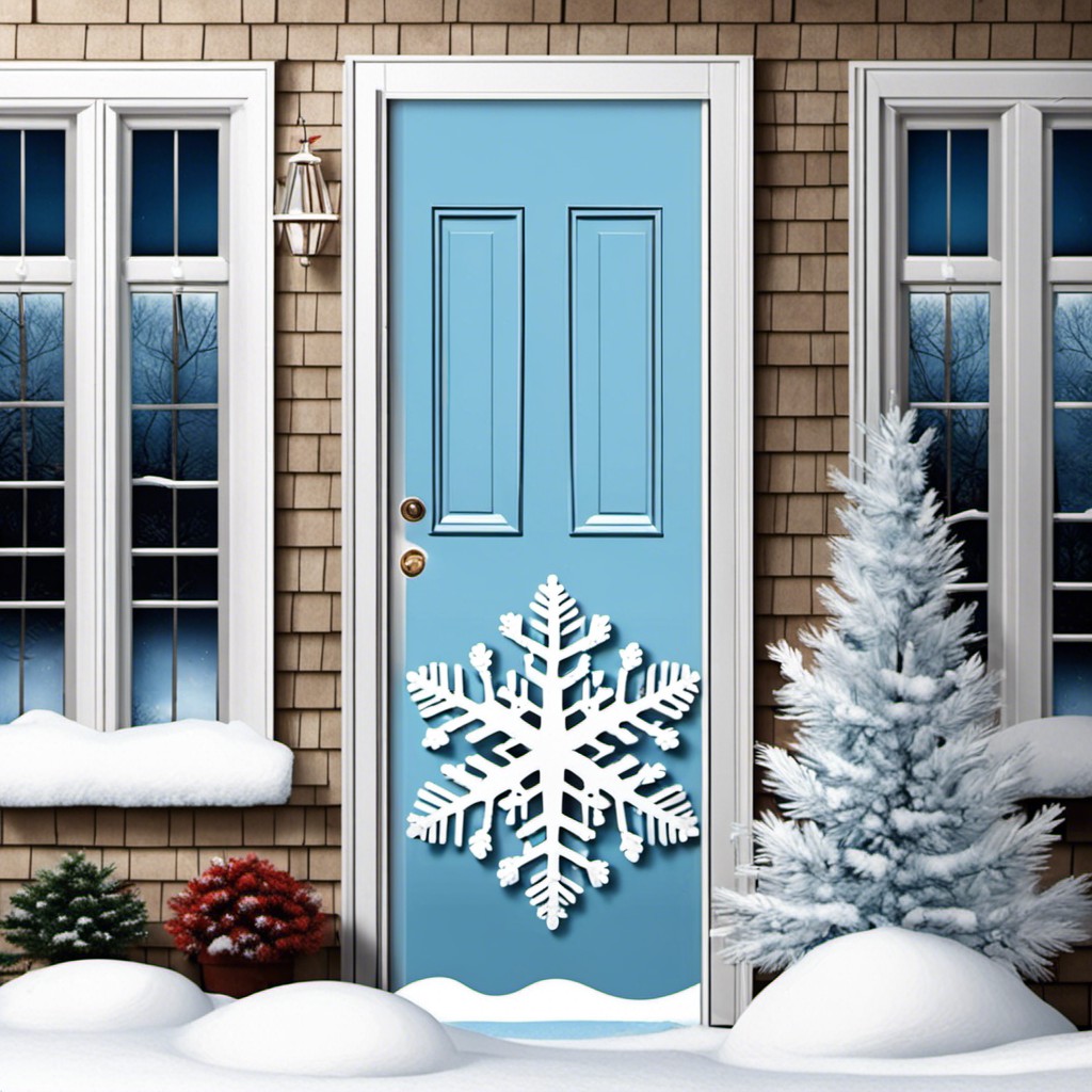 winter snowflakes door cover