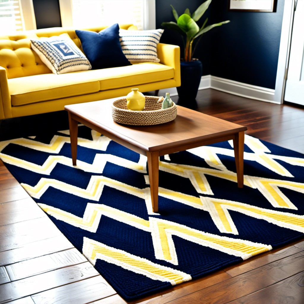 yellow chevron rug