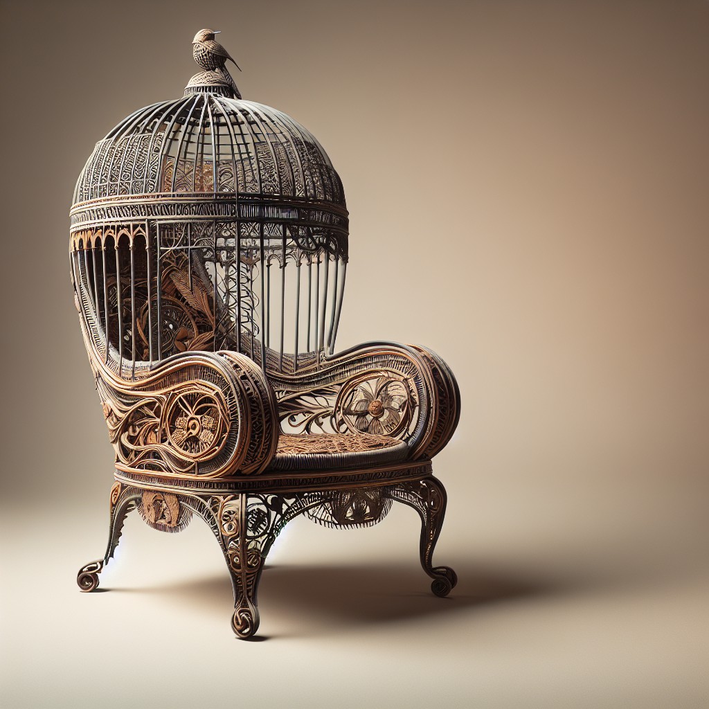 materials used in crafting birdcage chairs