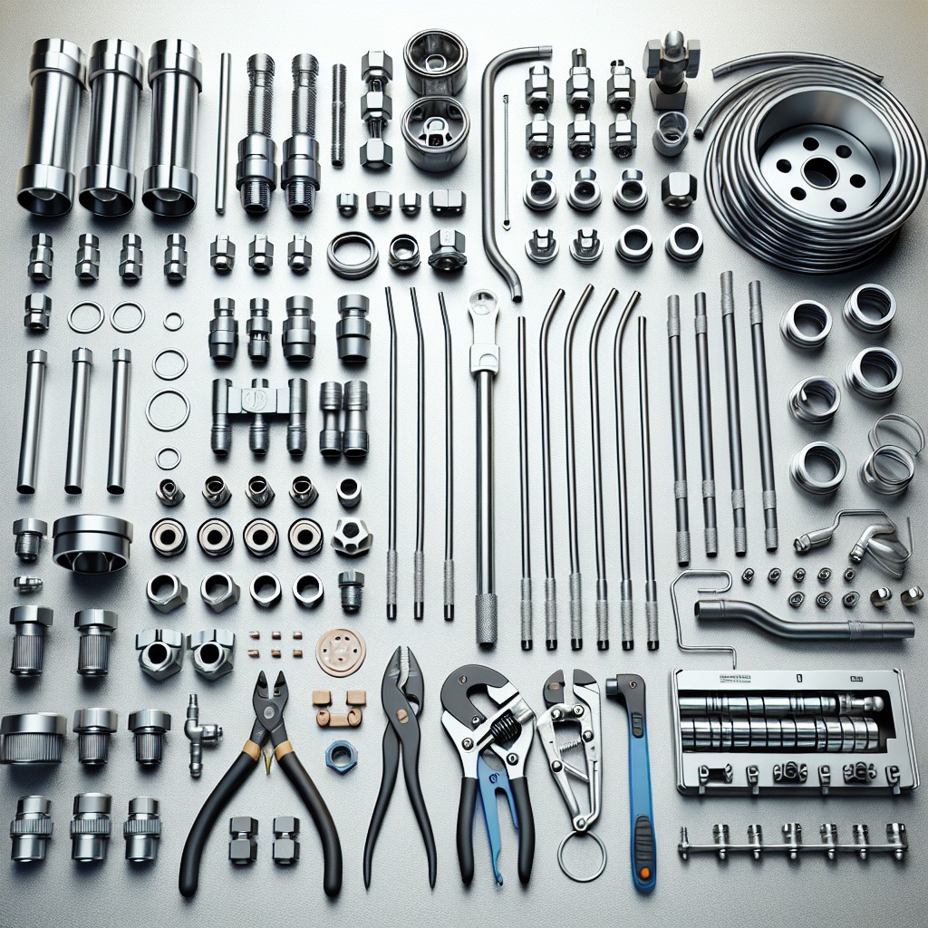 components of a brake line repair kit