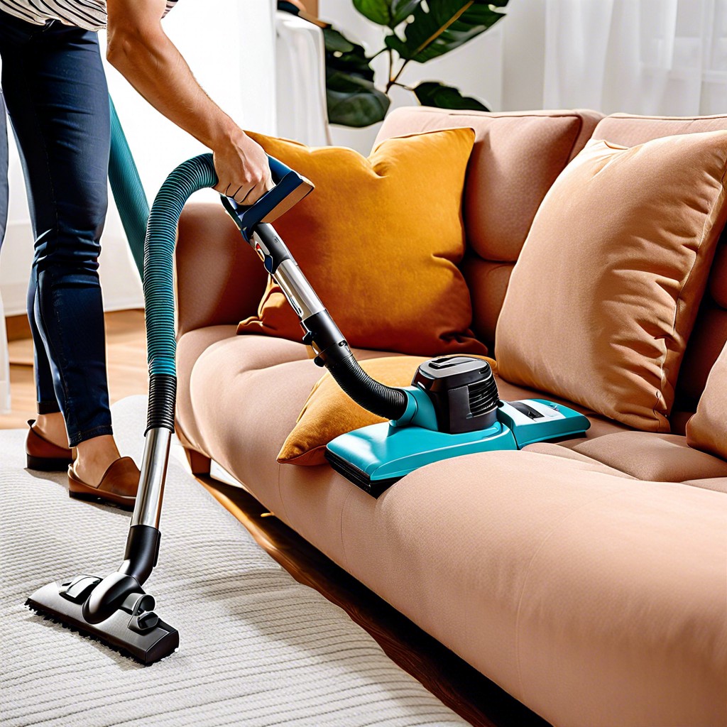remove cushions and vacuum