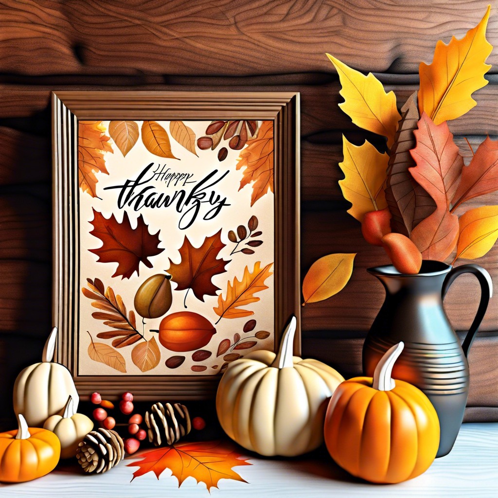 a banner with thankful grateful blessed across autumn backgrounds