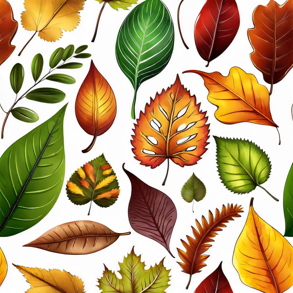 a collection of various shaped leaves