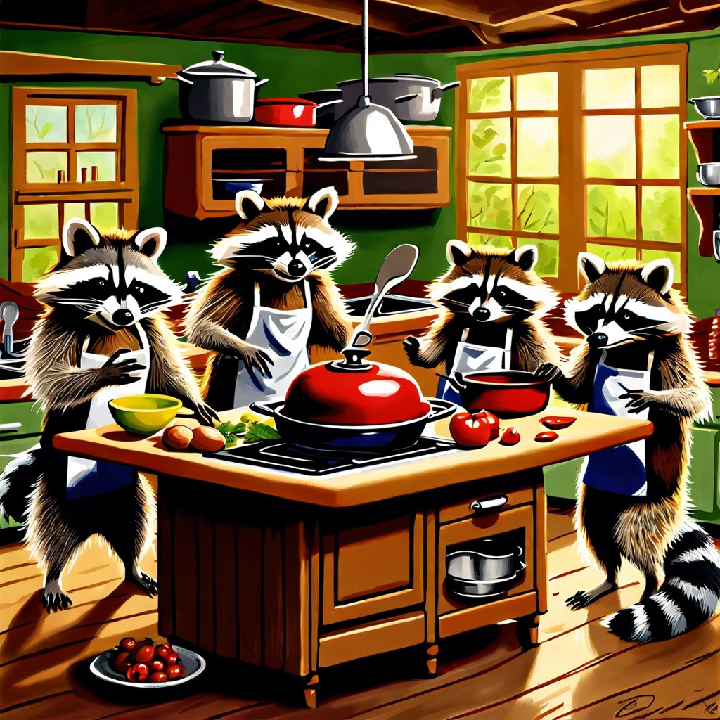 a cooking show hosted by raccoons