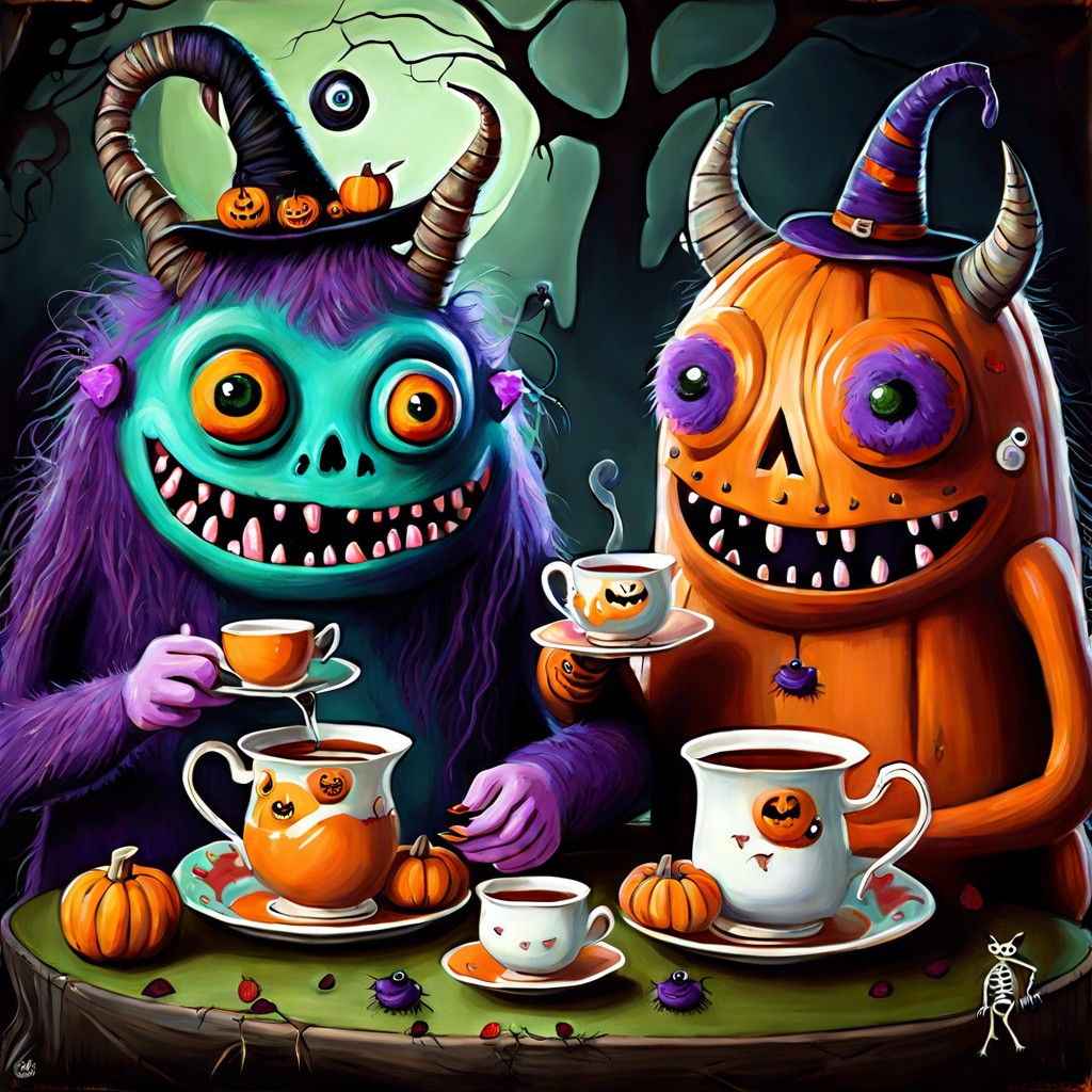 a friendly monster tea party