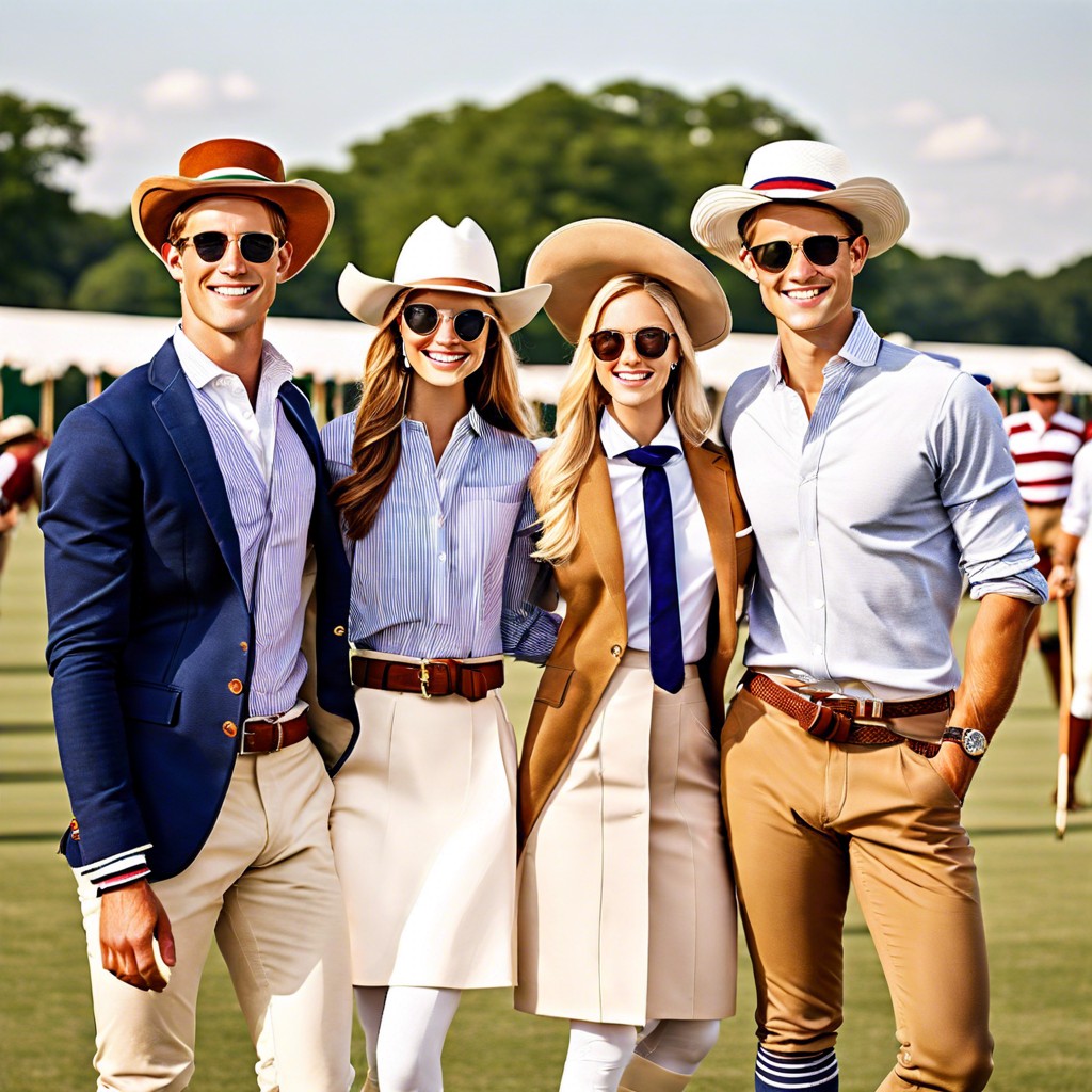 a group of friends at a polo match