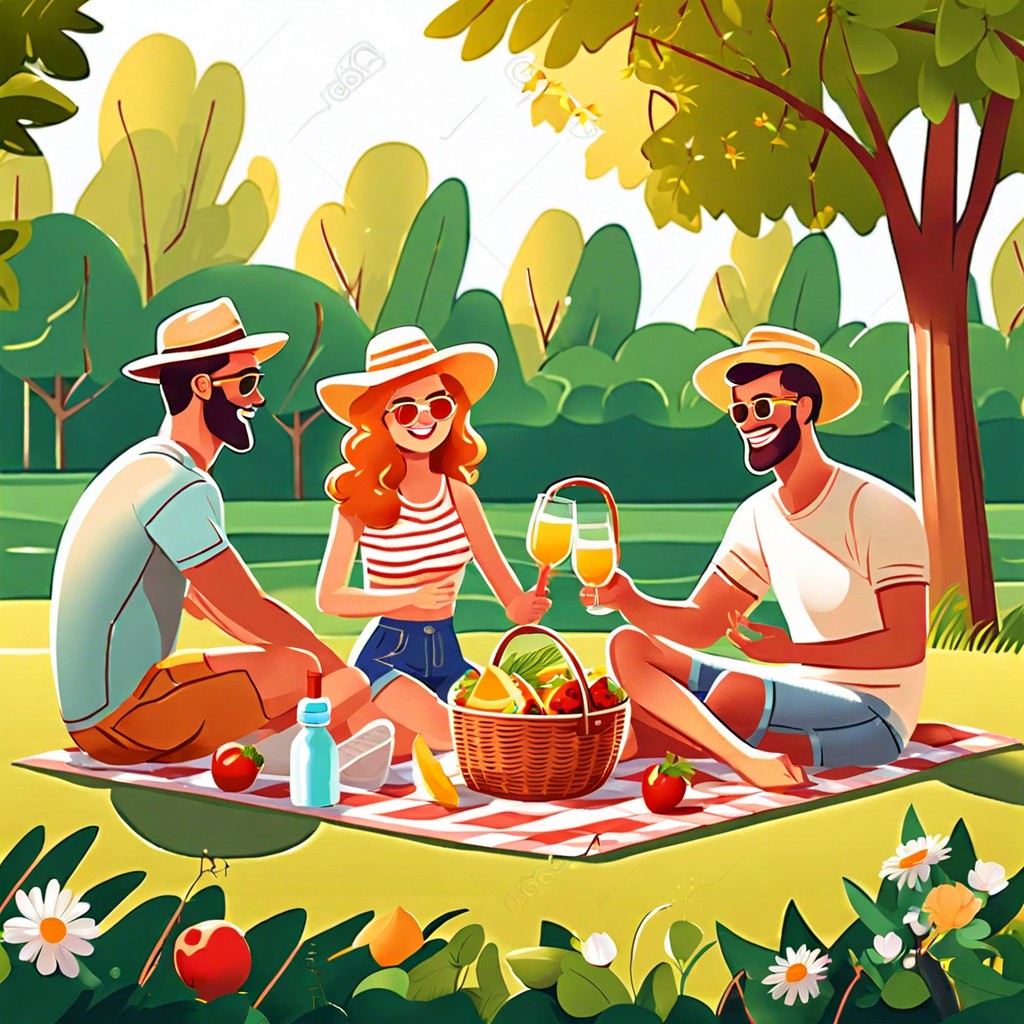 a picnic scene at a local park