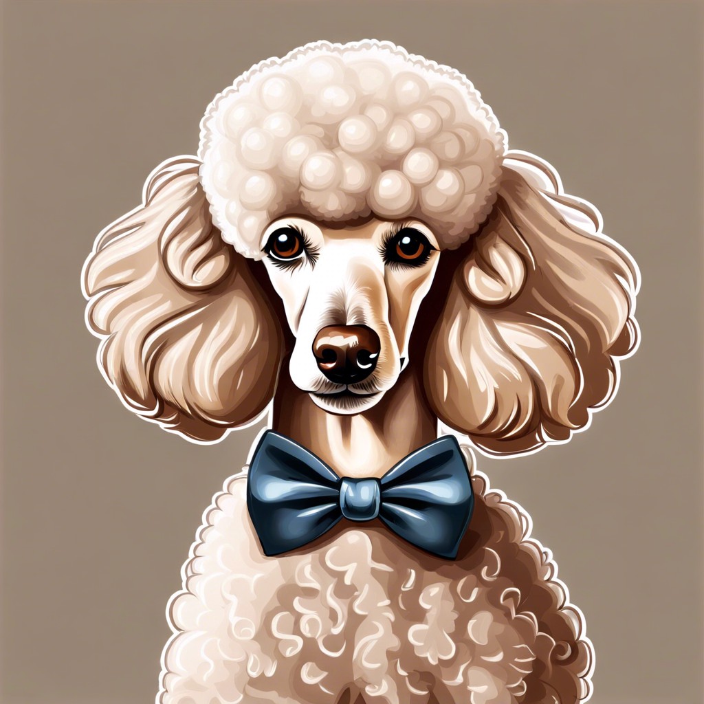 a posh poodle with a bow tie