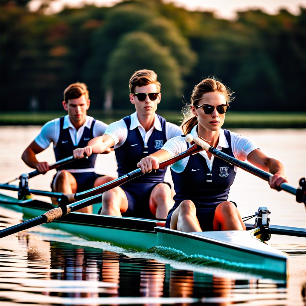 a rowing team in a sleek shell