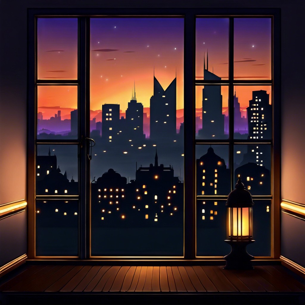 a simple cityscape at twilight