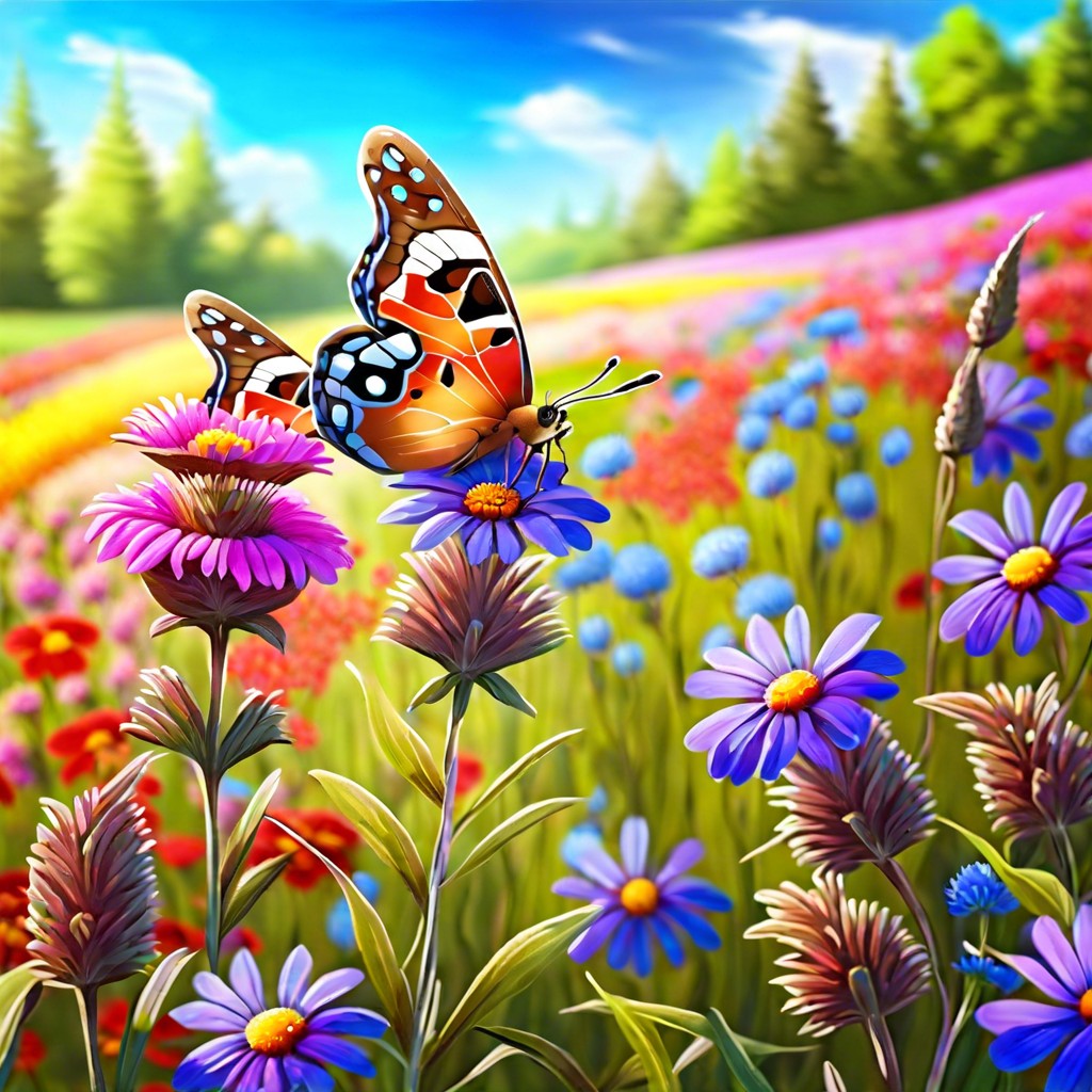 a vibrant butterfly on a wildflower