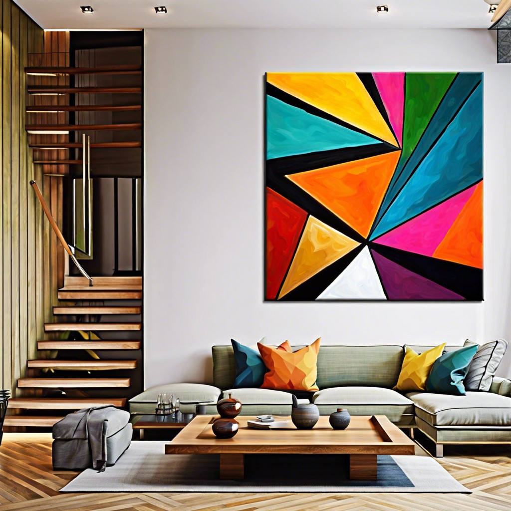 abstract geometric shapes with vibrant color blocks