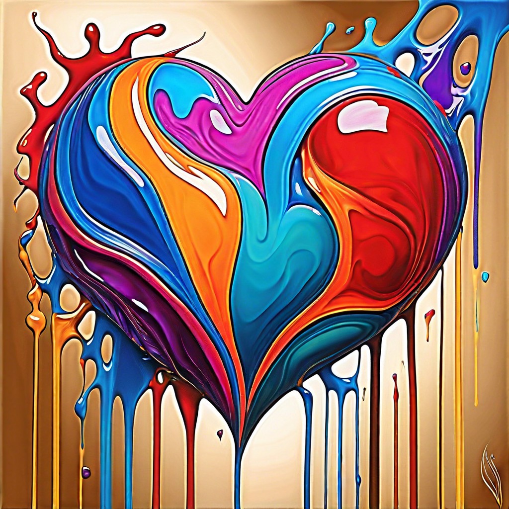 abstract heart canvas