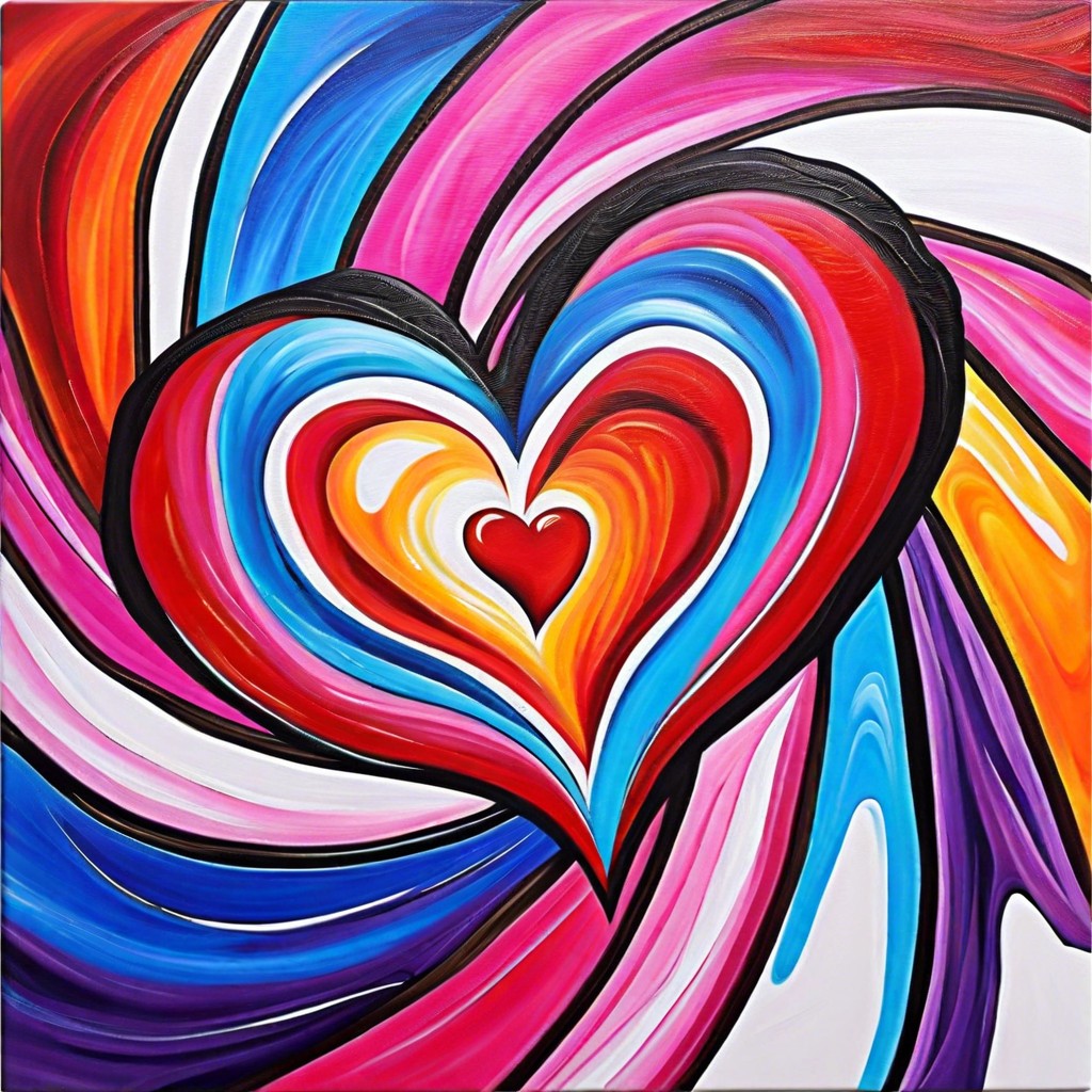 abstract heart create a large vibrant abstract heart using swirling patterns and mixed colors