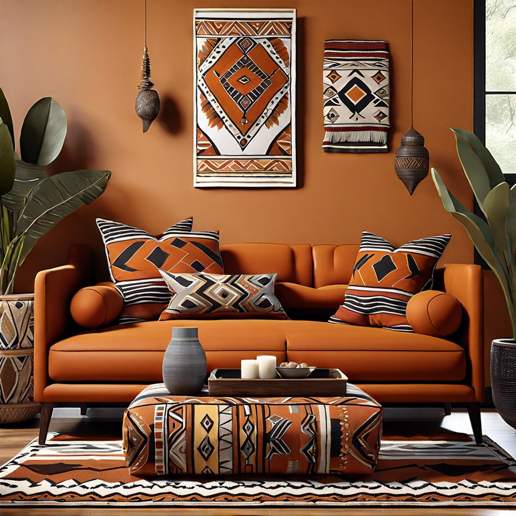 accessorizing with tribal or ethnic throw pillows for an eclectic mix