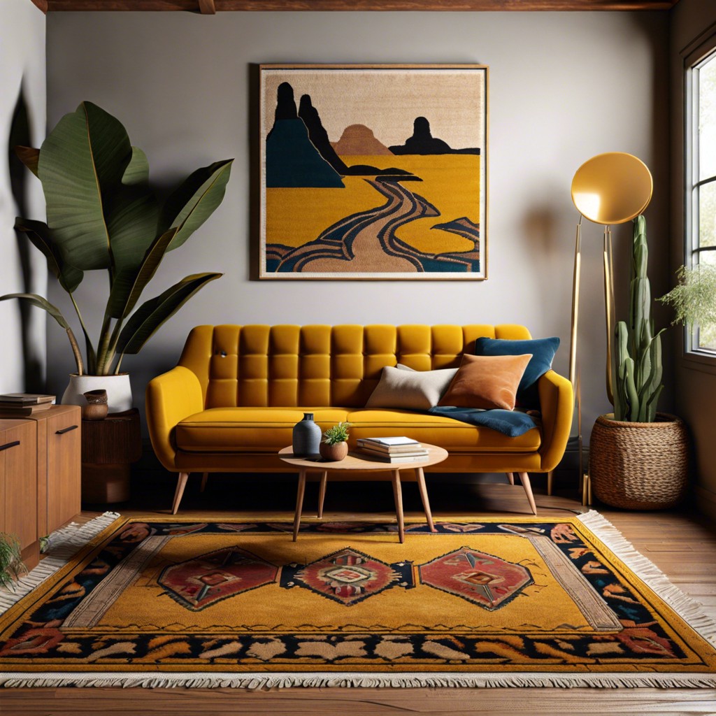 add a vintage rug for a contrasting texture