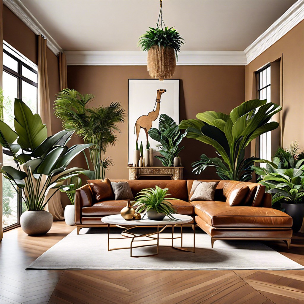 adorn with oversized indoor plants