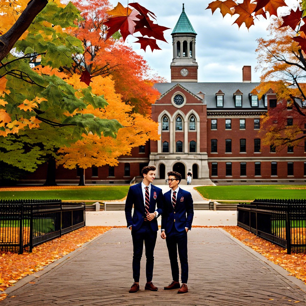 an ivy league campus with students in blazers