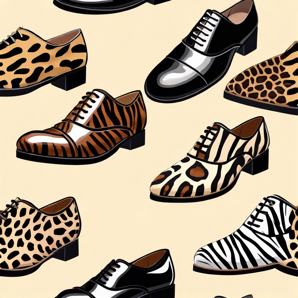 animal print oxford shoes