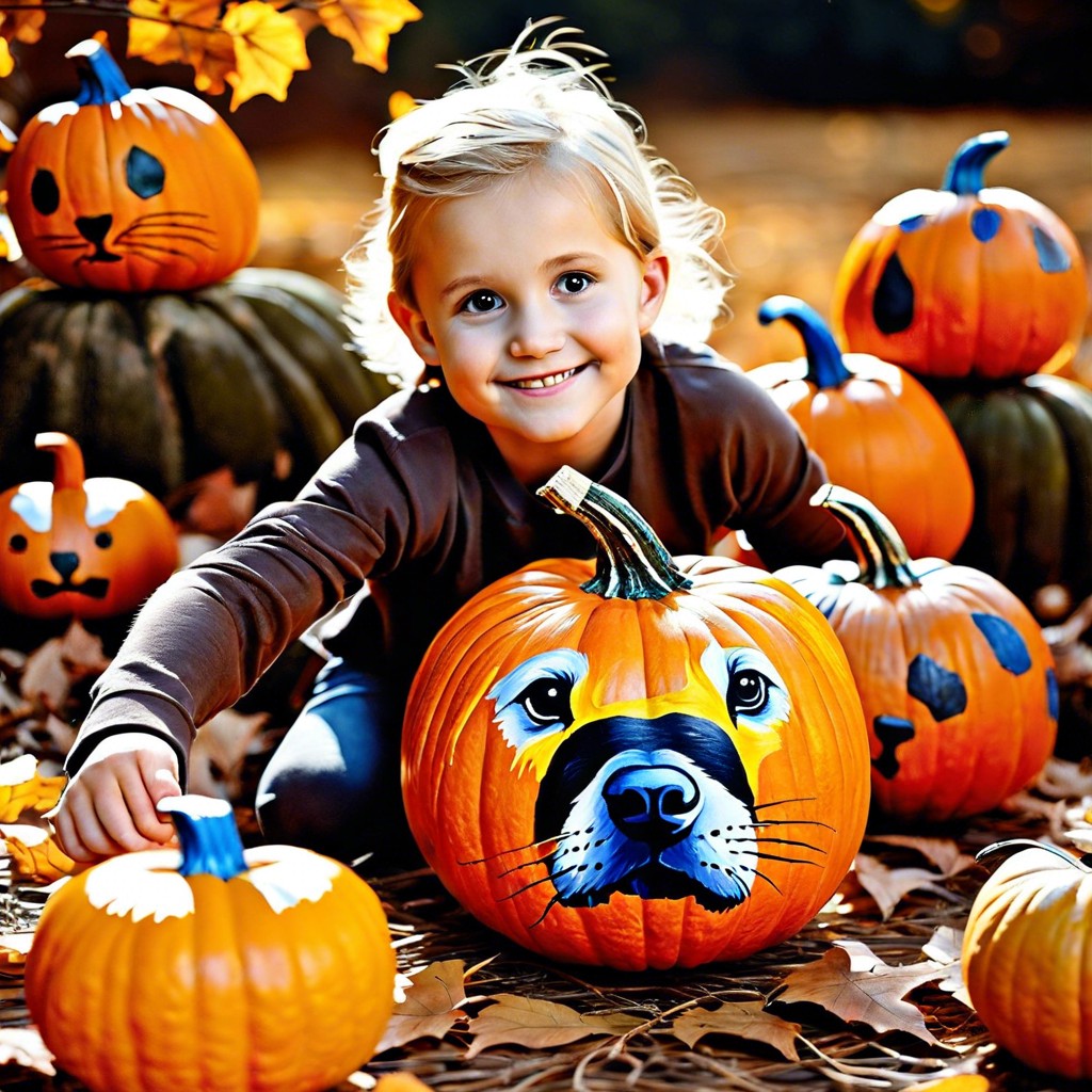 animal print pumpkins