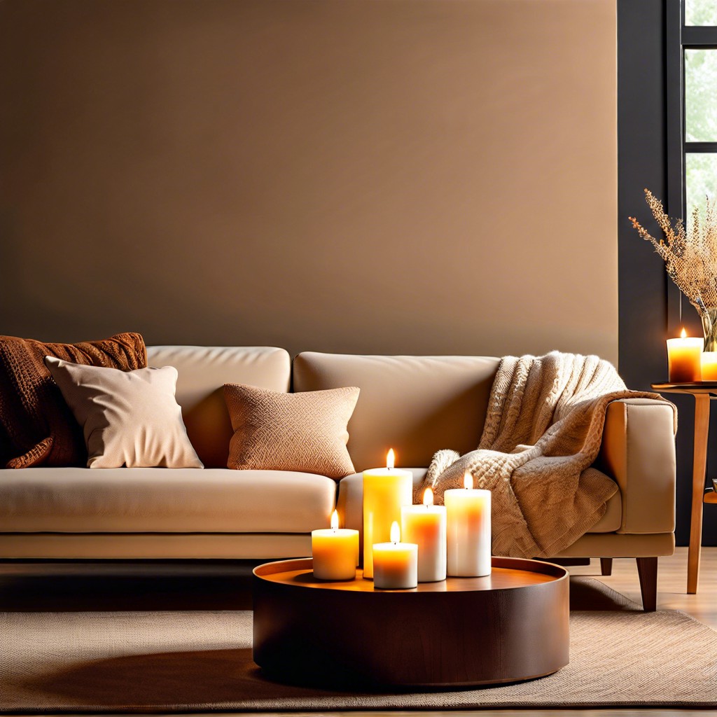 arrange scented candles for atmosphere and aroma