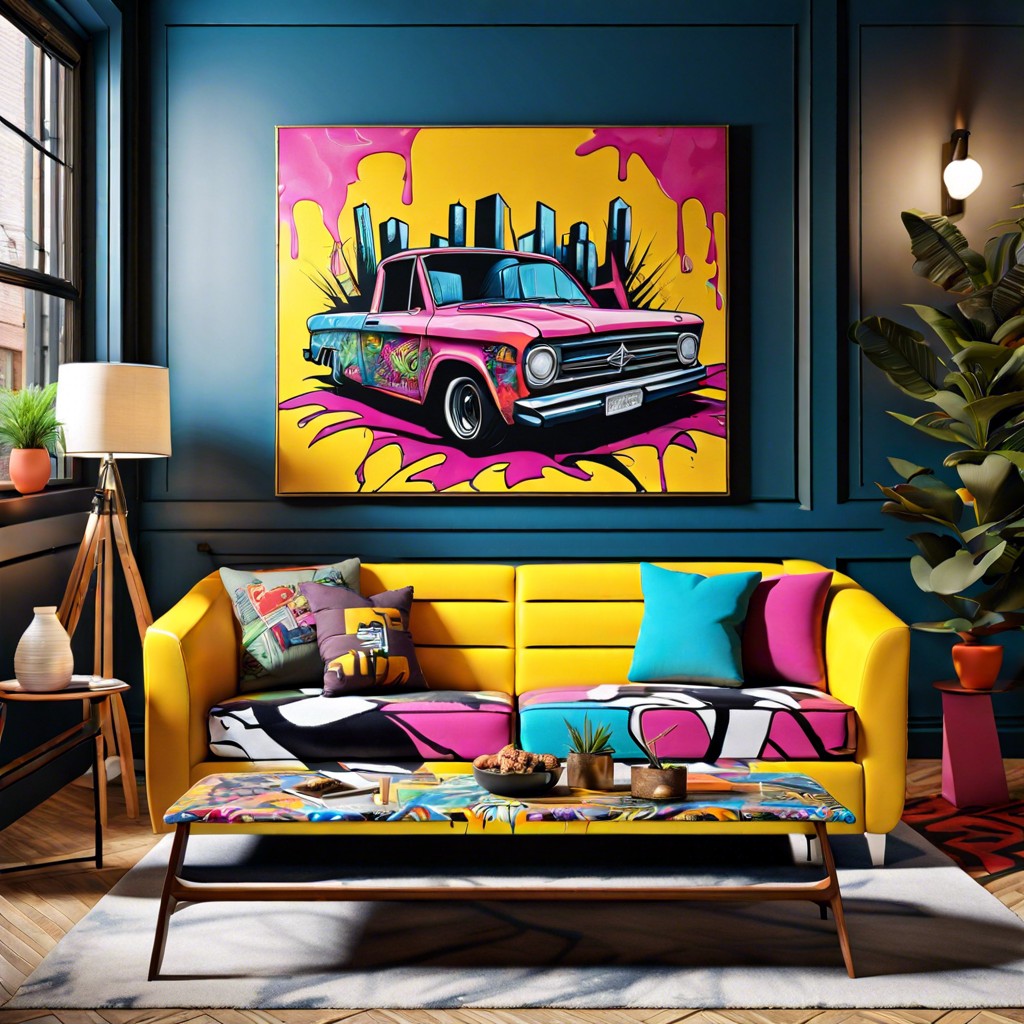 artistic flair graffiti inspired couch prints