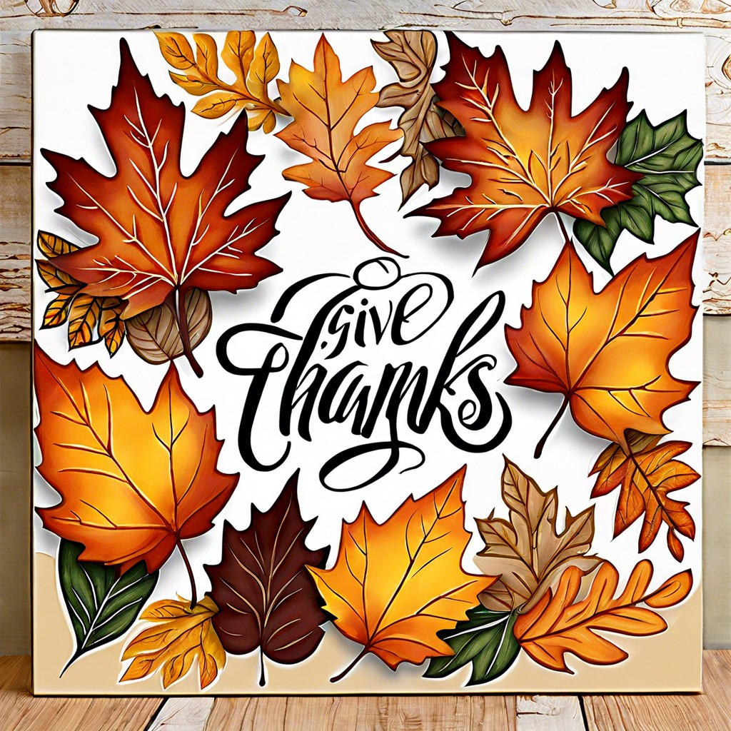 autumn leaves border with a give thanks center