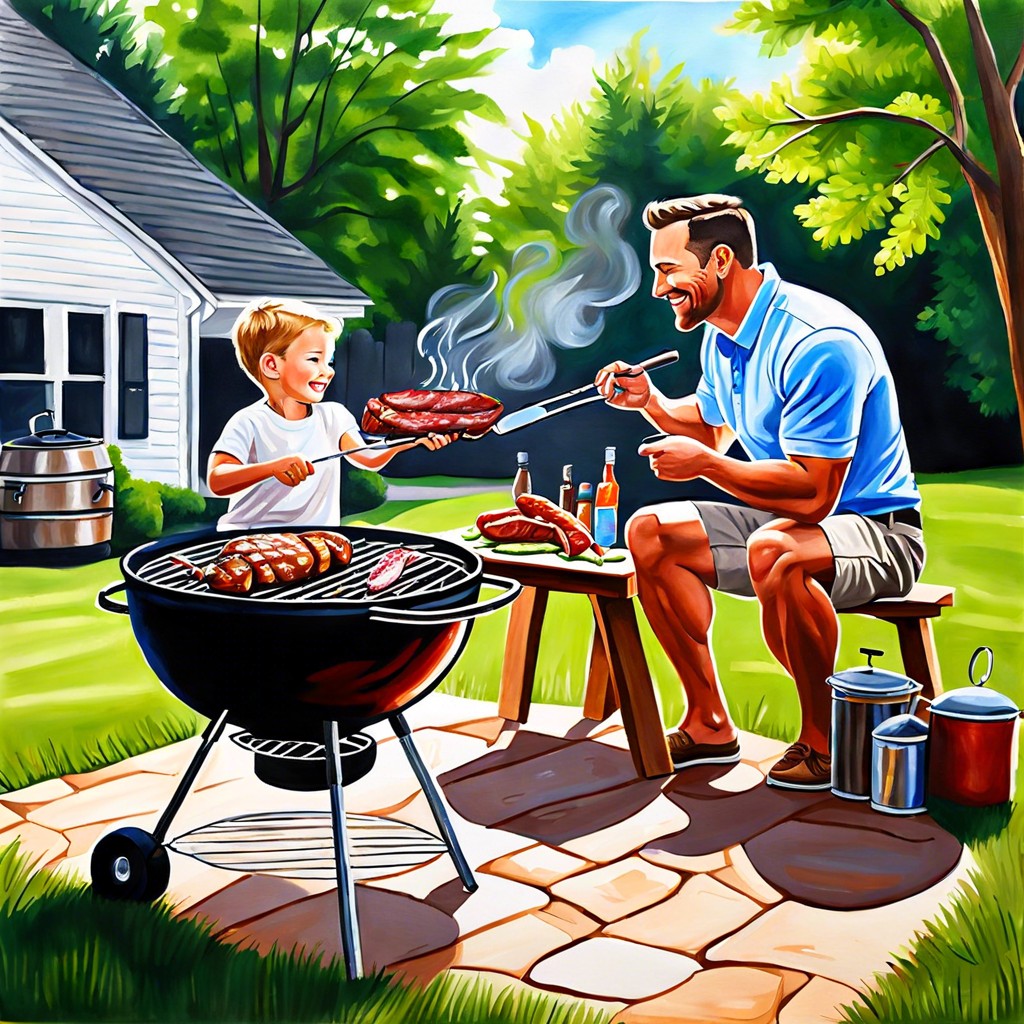 barbecue scene illustration