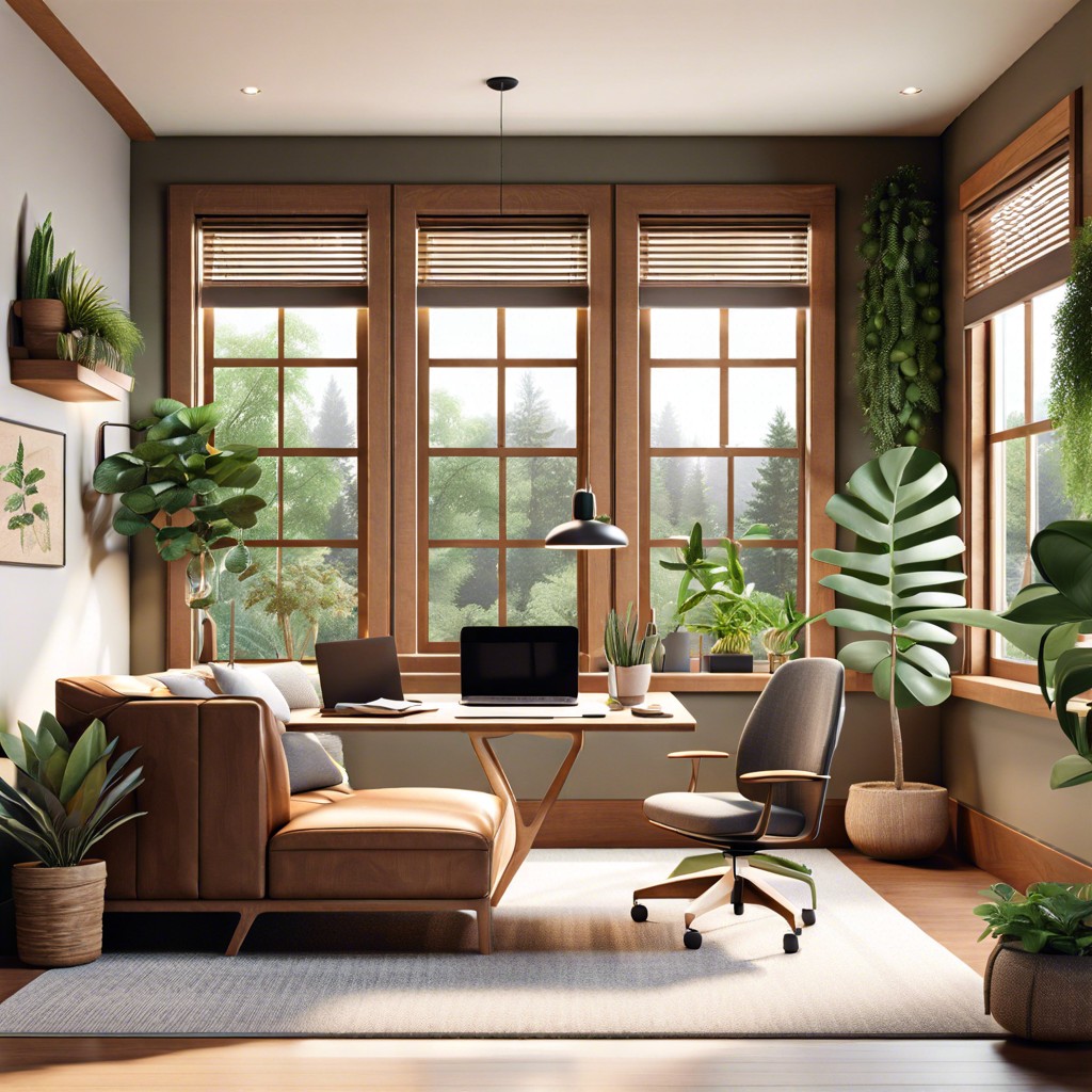 biophilic design with couch facing window