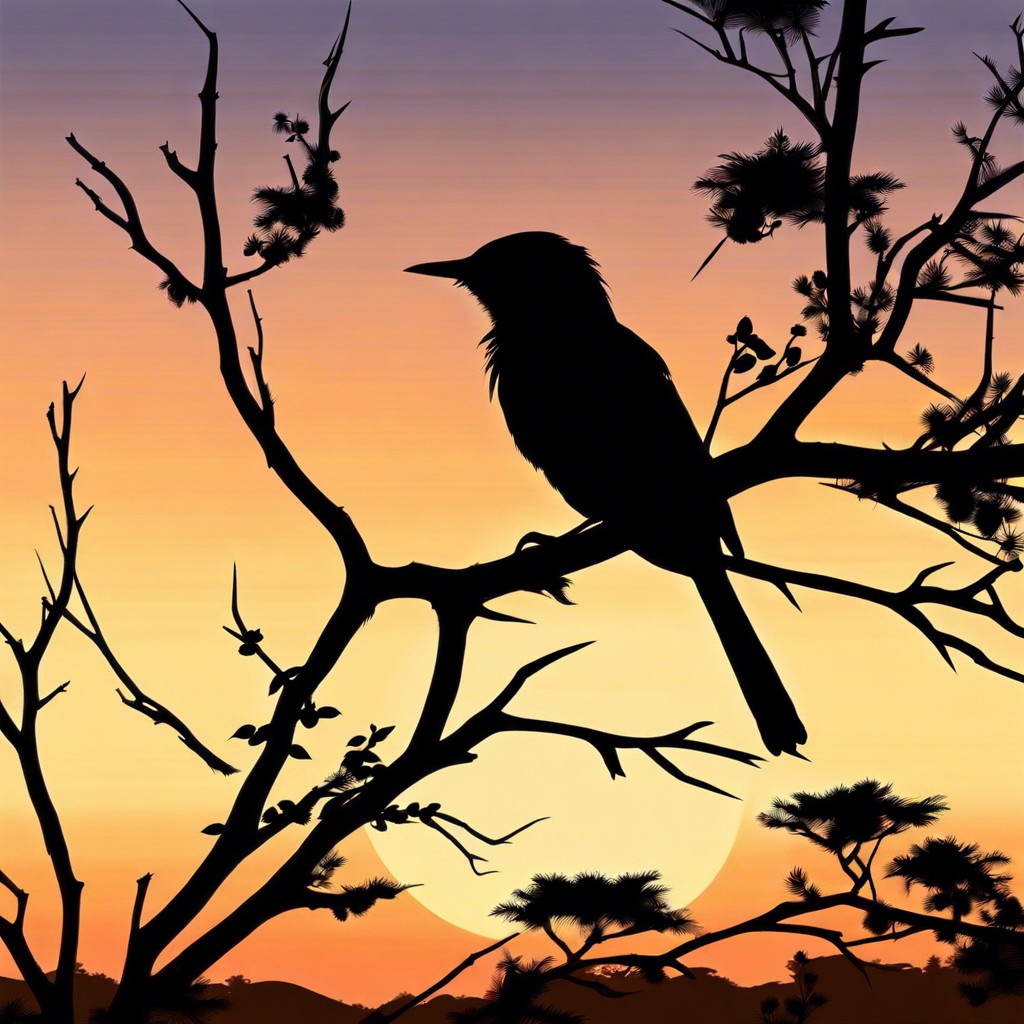 bird on a branch during twilight