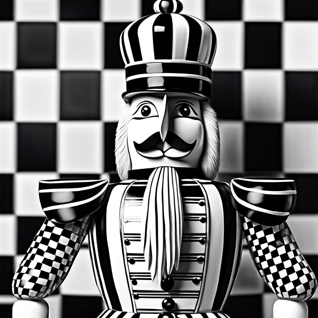 black and white checkered nutcracker