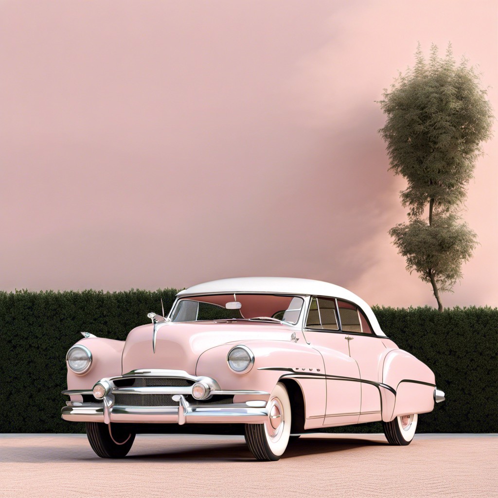 blush pink vintage car