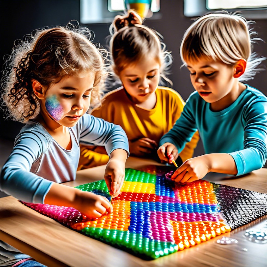 bubble wrap stomp art