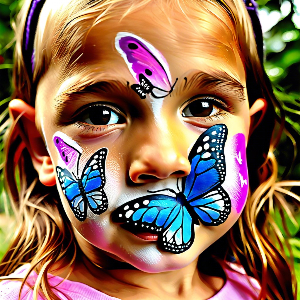 butterfly on one cheek